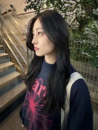 ロング カラー HANAME 原宿美容室のヘアスタイル