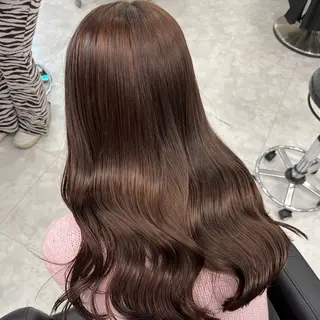 ロング カラー 流行りの透明感カラー ×縮毛矯正🤍ユウのヘアスタイル