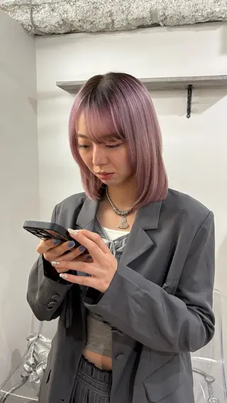 カラー パツボブ/暖色 西梅田/かえで🎀のヘアスタイル
