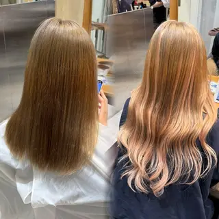 ロング 艶カラー/暗髪/韓国 /エクステ/ムカワのヘアスタイル