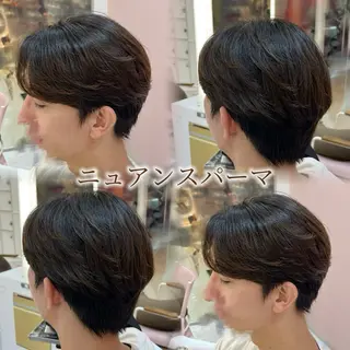 ショート パーマ メンズ 🫧縮毛矯正/透明感 カラー/愛莉🫧のヘアスタイル