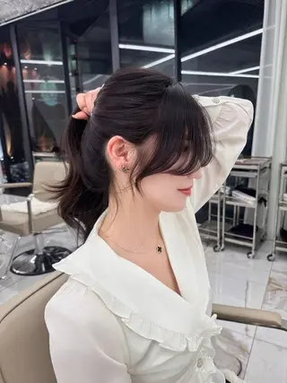 ロング のり🐼顔まわり/ 韓国/レイヤーカットのヘアスタイル