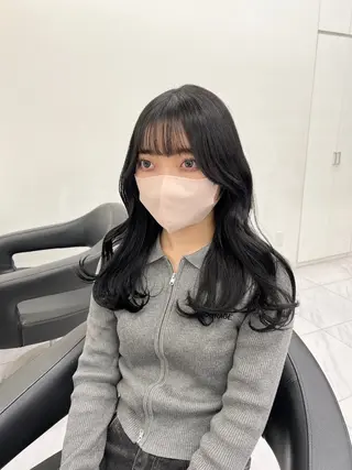 ロング カラー パーマ ヘアアレンジ メンズ キッズ 上品＆韓国風 🥀海心🥀のヘアスタイル