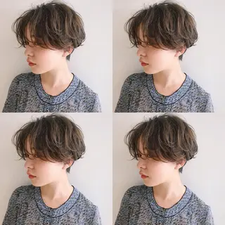 ショート カラー パーマ ヘアアレンジ 松田 亮葉のヘアスタイル