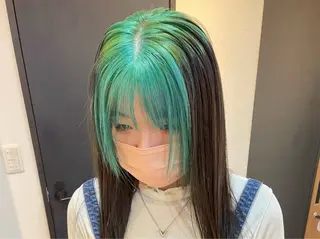 ミディアム カラー ヘアカラー&縮毛矯正 STAR☆RIVERのヘアスタイル