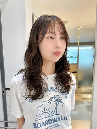 ロング パーマ デジタルパーマ 🌀ボブ　萩原　龍のヘアスタイル