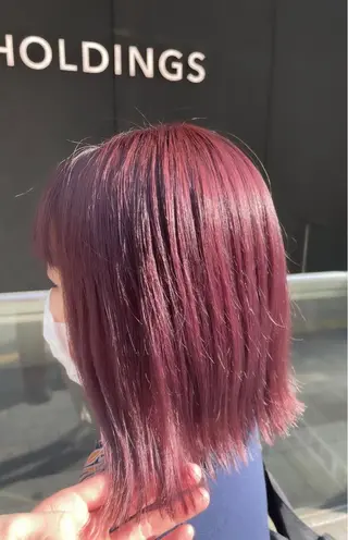 ショート カラー 🫧小顔顔周りカット レイヤー/縮毛/白倉のヘアスタイル