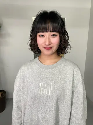 ショート パーマ ボブカットモデル/ ハイトーン/ゆうあのヘアスタイル
