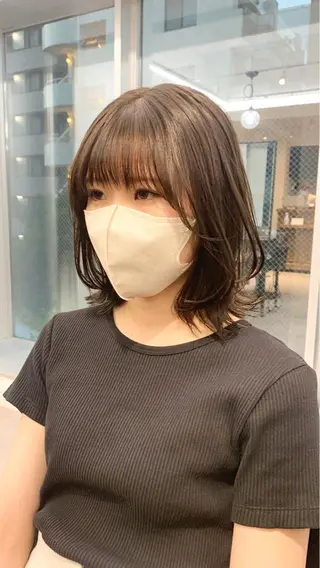 ミディアム カラー パーマ ヘアアレンジ メンズ キッズ ネイル マツエク・マツパ アイブロウ 似合せレイヤー/ 柔らか透明感カラーのヘアスタイル