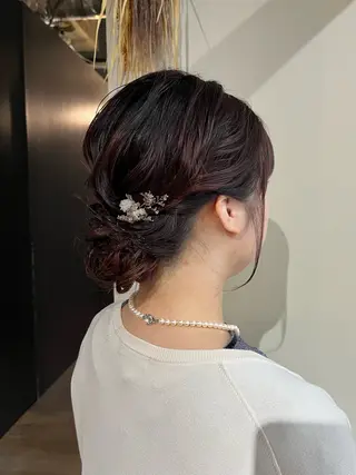 ミディアム ヘアアレンジ 透明感カラー/名古屋 /栄/木下奈々望のヘアスタイル