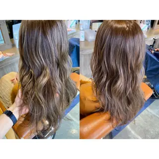 カラー 🩵盛れる顔周り/ 艶カラーemi🩵のヘアスタイル