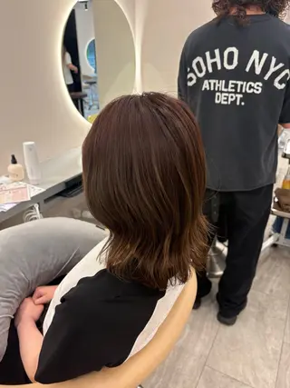 ミディアム 🩵ツヤツヤ透明感 カラーMIYU🩵のヘアスタイル