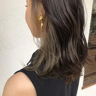 ミディアム カラー 酸性縮毛矯正🧴韓国 レイヤー/髪質改善のヘアスタイル