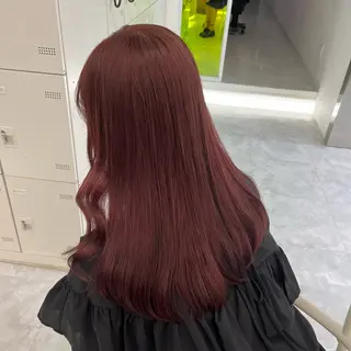 ロング カラー ヘアアレンジ ♥️渋谷の赤髪 トップ/らいる♥️のヘアスタイル