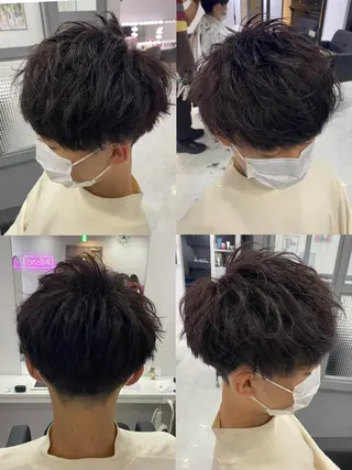 ショート カラー パーマ ヘアアレンジ メンズ 🔥メンズパーマ 特化 渡辺一翔のヘアスタイル