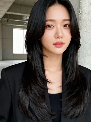 ロング 韓国レイヤーカット 🫧大阪梅田レイヤーのヘアスタイル
