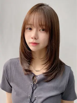 セミロング カラー レイヤー×髪質改善✨ 渋谷/佐藤侑哉のヘアスタイル