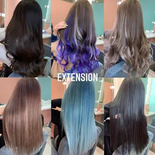 ロング カラー エクステ🩵ブリーチ 韓国ヘア🩵KAEのヘアスタイル