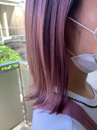 ミディアム ミルクティーベージュ ブリーチ 店長 清水のヘアスタイル