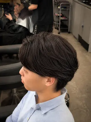 ショート パーマ ヘアアレンジ メンズ メンズフェザーパーマ 💫曲がる縮毛矯正のヘアスタイル