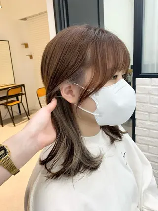 ロング カラー パーマ ヘアアレンジ メンズ キッズ ネイル マツエク・マツパ アイブロウ 似合せレイヤー/ 柔らか透明感カラーのヘアスタイル