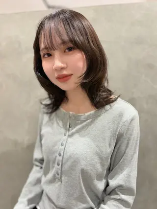 ミディアム 岡大前ハッシュカット ×髪質改善/松島大己のヘアスタイル