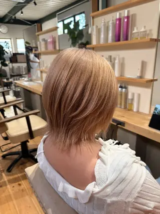ショート プルシールエクステ/ ハイトーン/ブリーチのヘアスタイル