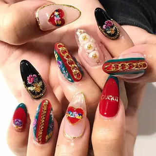 ネイル 渋谷／チップ長さ出し 👑アプレgel-xのネイルデザイン