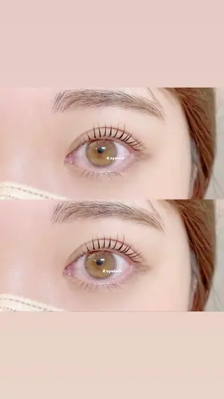 セミロング カラー パーマ ヘアアレンジ メンズ キッズ ネイル マツエク・マツパ アイブロウ 𝑹 eyelashのマツエク・マツパデザイン