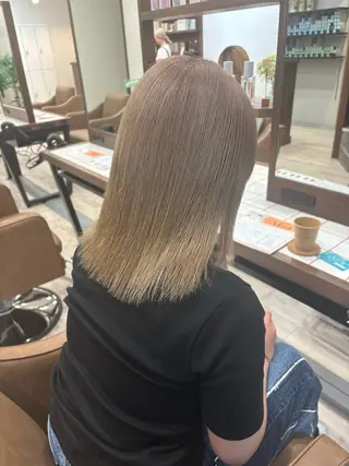 カラー まろみ暖色×ボブ ×chia🕯のヘアスタイル
