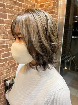 ショート カラー パーマ ヘアアレンジ メンズ キッズ ネイル マツエク・マツパ アイブロウ 久木原 ゆりのヘアスタイル