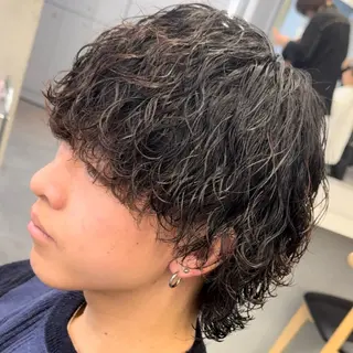 セミロング パーマ ヘアアレンジ メンズ fifth 石川 凪のヘアスタイル