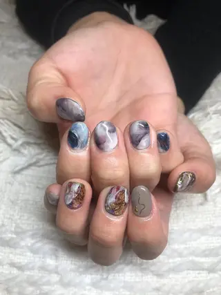 ショート カラー パーマ ヘアアレンジ メンズ キッズ ネイル マツエク・マツパ el. by Aoのネイルデザイン