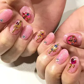 ネイル 渋谷／チップ長さ出し 👑アプレgel-xのネイルデザイン
