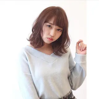 ミディアム カラー 高木 麻知子のヘアスタイル