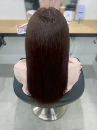 ロング カラー 韓国レイヤー透明感 艶カラー美髪縮毛矯正のヘアスタイル