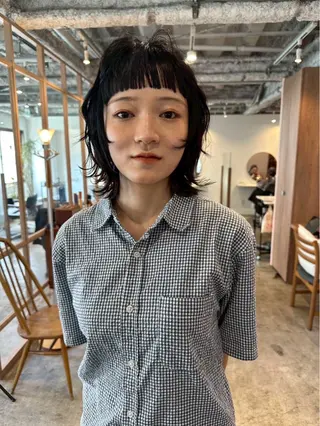 ミディアム カラー パーマ CEINE【セーヌ】 三軒茶屋のヘアスタイル