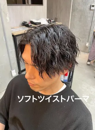 セミロング パーマ メンズ メンズ縮毛矯正 細谷碧海のヘアスタイル