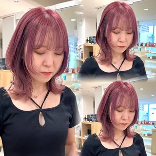 ミディアム カラー 暖色/ブリーチカラー 🎀 M i k uのヘアスタイル