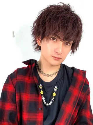 ショート カラー パーマ メンズ メンズ縮毛矯正 細谷碧海のヘアスタイル