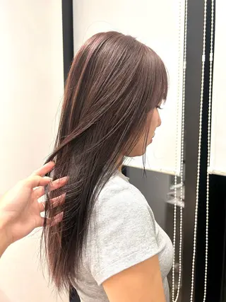 ロング カラー 🫒オリーブ/透け感 レイヤー🌿モエカのヘアスタイル
