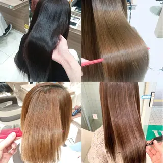 セミロング パーマ ウルフカット/デザイ ンカラー/あらげのヘアスタイル