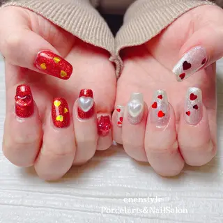 ミディアム ネイル 🐾enen style 🐾のネイルデザイン