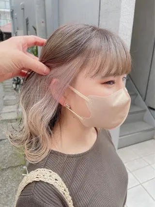 ミディアム カラー Bob＆ハイトーン 専門家CHIHIROのヘアスタイル