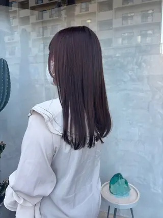 セミロング カラー 都築 未来のヘアスタイル