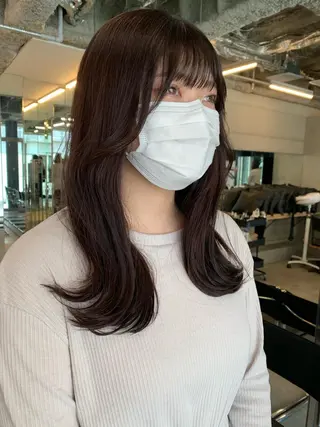 ミディアム カラー 透明感カラー✂︎ /縮毛矯正/YUKAのヘアスタイル