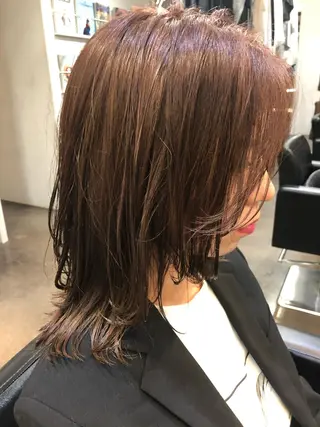 ミディアム パーマ 千葉 郁也のヘアスタイル