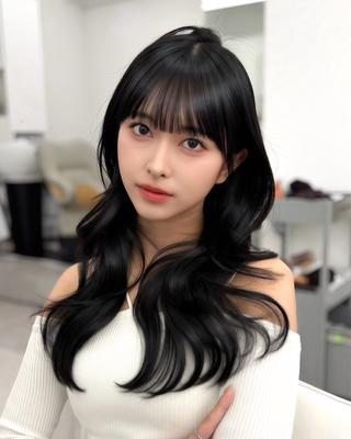 セミロング 前髪顔まわりカット 🌈中村海聖のヘアスタイル