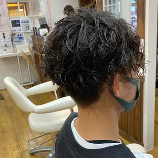 ショート パーマ メンズ 原田 涼矢のヘアスタイル
