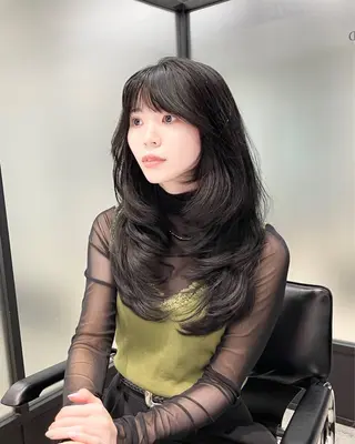 カラー 韓国レイヤーカット 髪質改善▫️水野有真のヘアスタイル